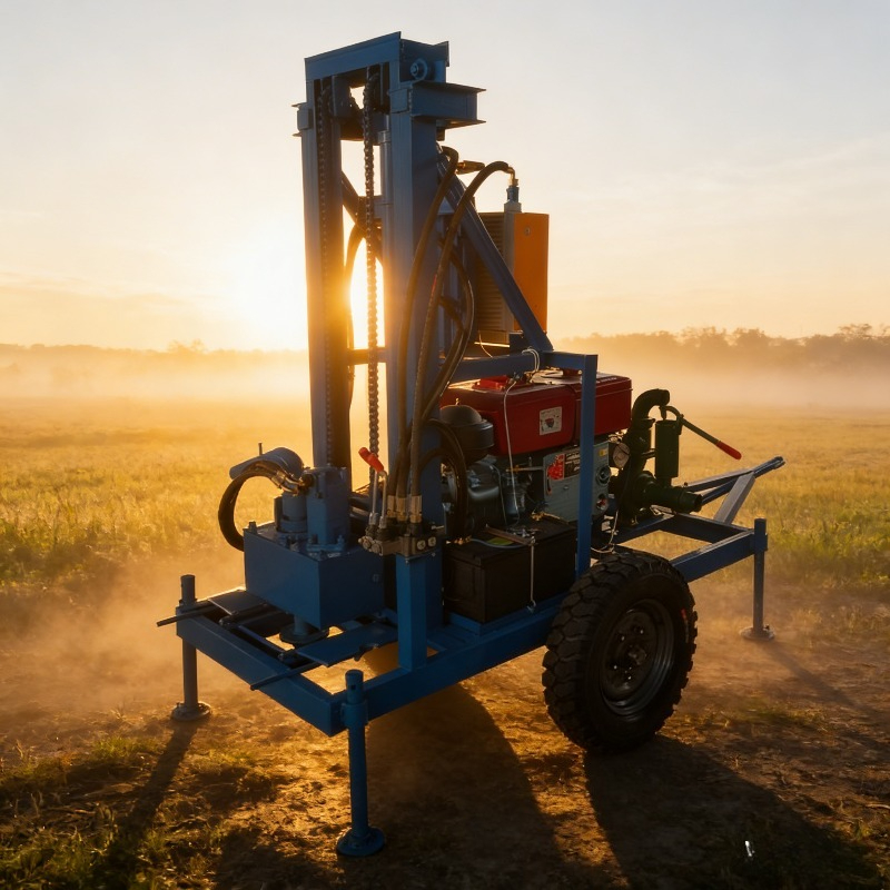 Heavy Equipment Drilling Rig - Industriële kleine blauwe diamant waterputboorinstallatie, zware