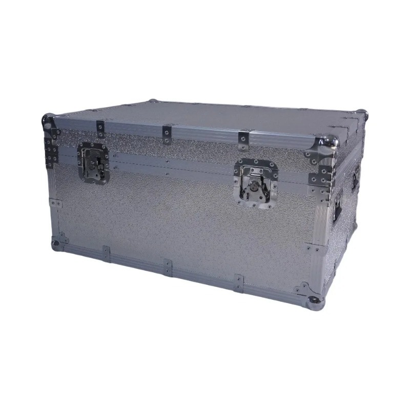Heavy Equipment Logos - Zilveren aluminium flightcase groot 605x400x400mm zwaar