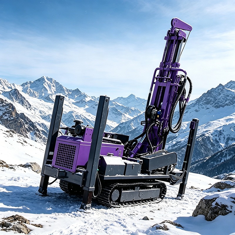 Heavy Equipment Drilling Rig - Zware rupsbanden waterputboorinstallatie 500m pneumatische luchtcompressor