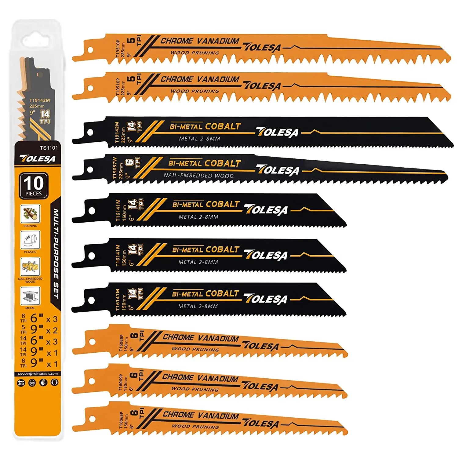 Heavy Equipment Blade - TOLESA 10 STKS Vergeldende Bimetaal Zaagbladen