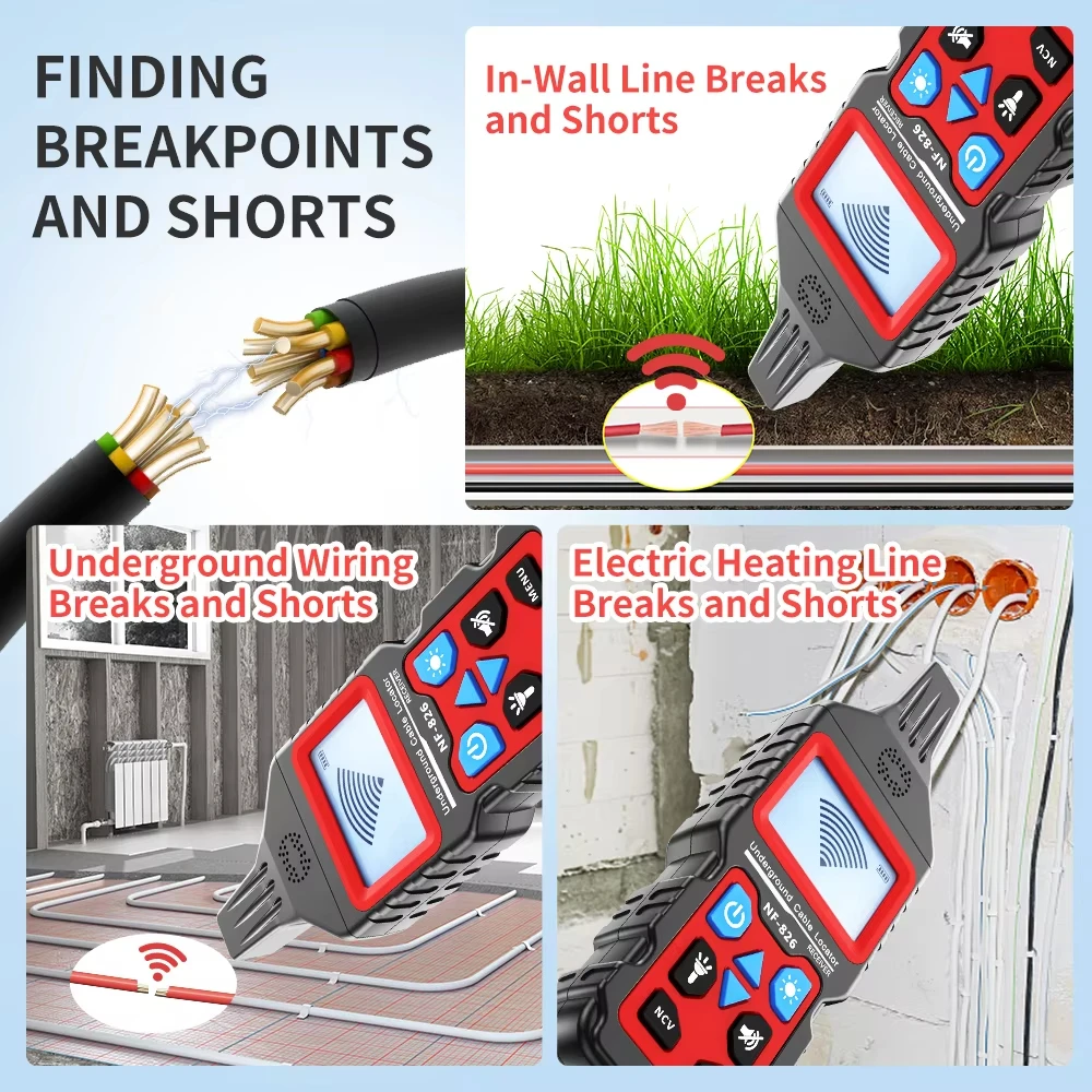 Noyafa NF-826 Wire Tracker Dra - Underground Cable Detector recensie en prijs